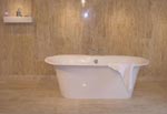 Bathroom Finishing Walnut, Cream Travertine